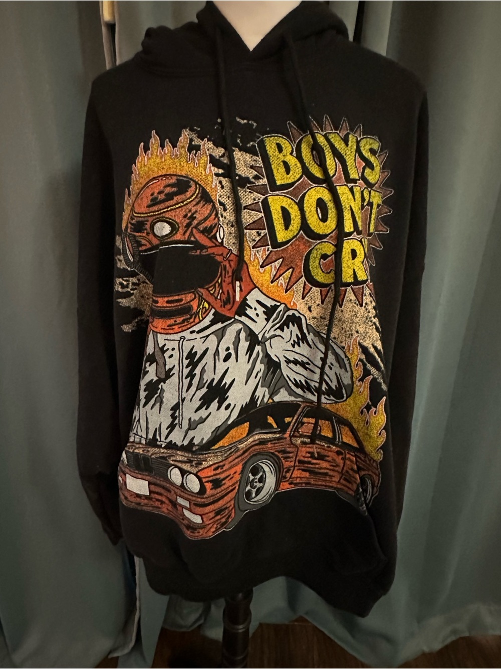 GOAT Crew Boys Don't Cry Hoodie Black Graphic Pullover Sweatshirt Men’s 2XL
